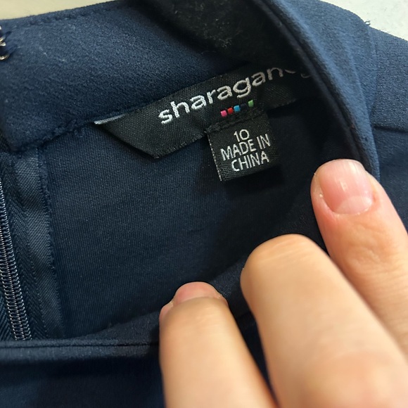 NWT! Sharagano Navy Tiered Ruffle Sleeve Dress - size 10 - MSRP $128! - Picture 5 of 5